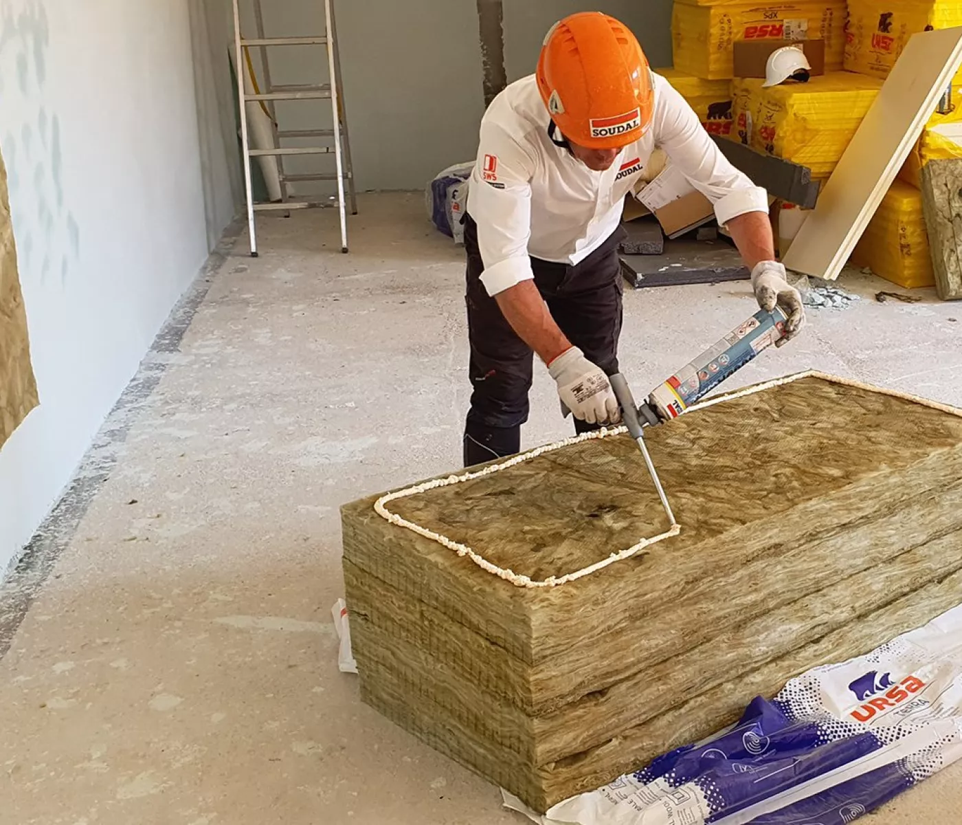 pegado materiales aislantes